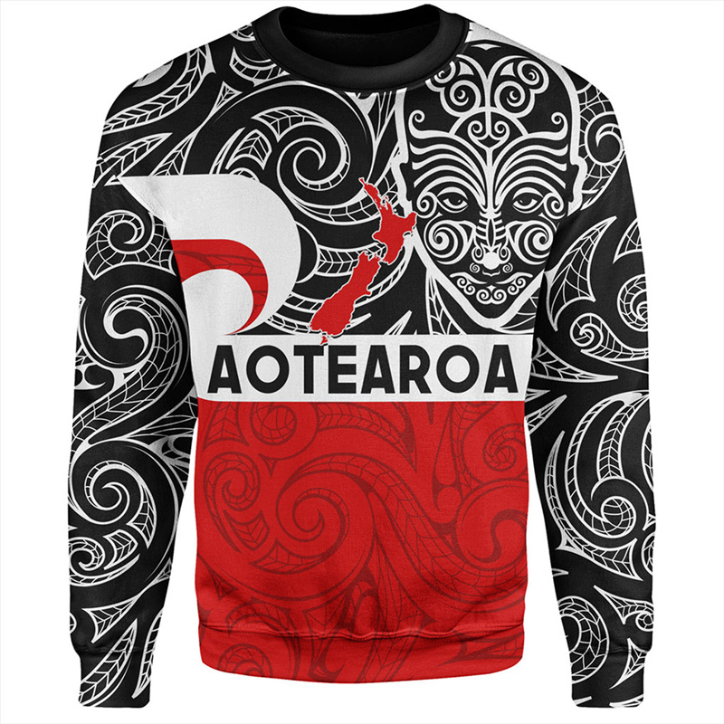 Vintage Fashion Nz - メンズラウンドネックフーディ,3Dニュージーランドマオリ,aotearoaプリント,ヴィンテージスウェットシャツ,ファッションウェア,nz匿名の日のグラフィック