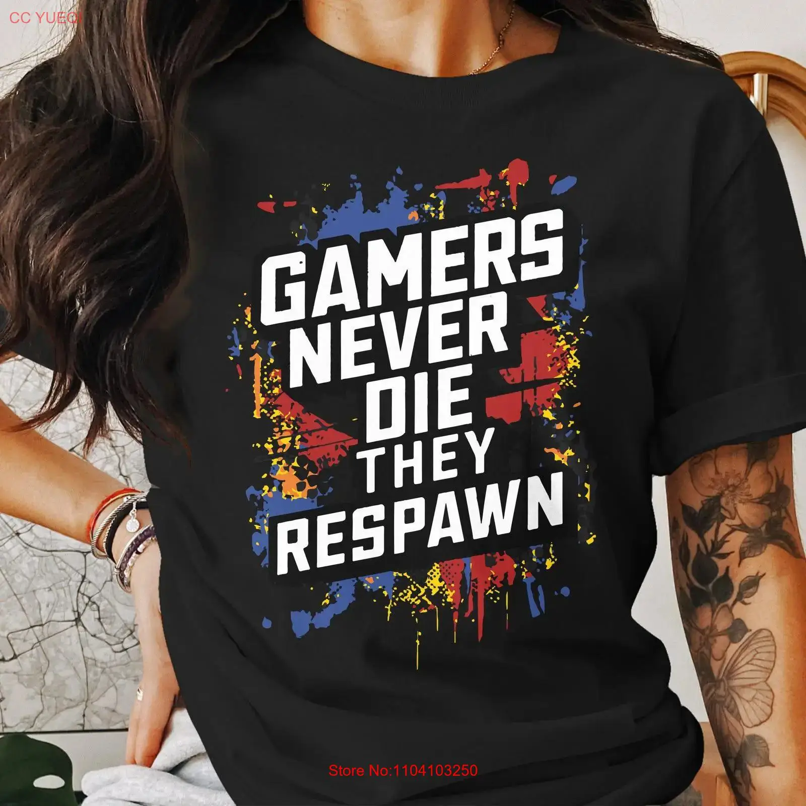 Vintage Fashion Video - ゲーマーズ・ネヴァー・ダイ・ザ・リスポーン Tシャツ 面白いゲーム用Tシャツ ビデオゲーム愛好家向け ヴィンテージ ウォッシュド