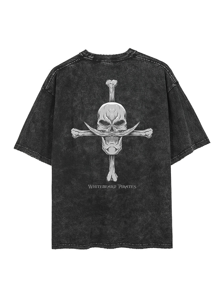 Fashion Y Vintage - ワンピースヴィンテージ白ひげ海賊団グラフィック両面 Tシャツメンズ 2026 夏のファッションオーバーサイズストリートトップ原宿 Y2K 服