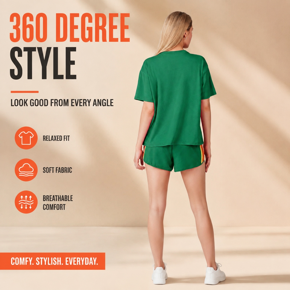 レディース 2ピーストラックスーツセット 半袖クルーネックT - Vintage Fashion T Shirts のレビューと価格