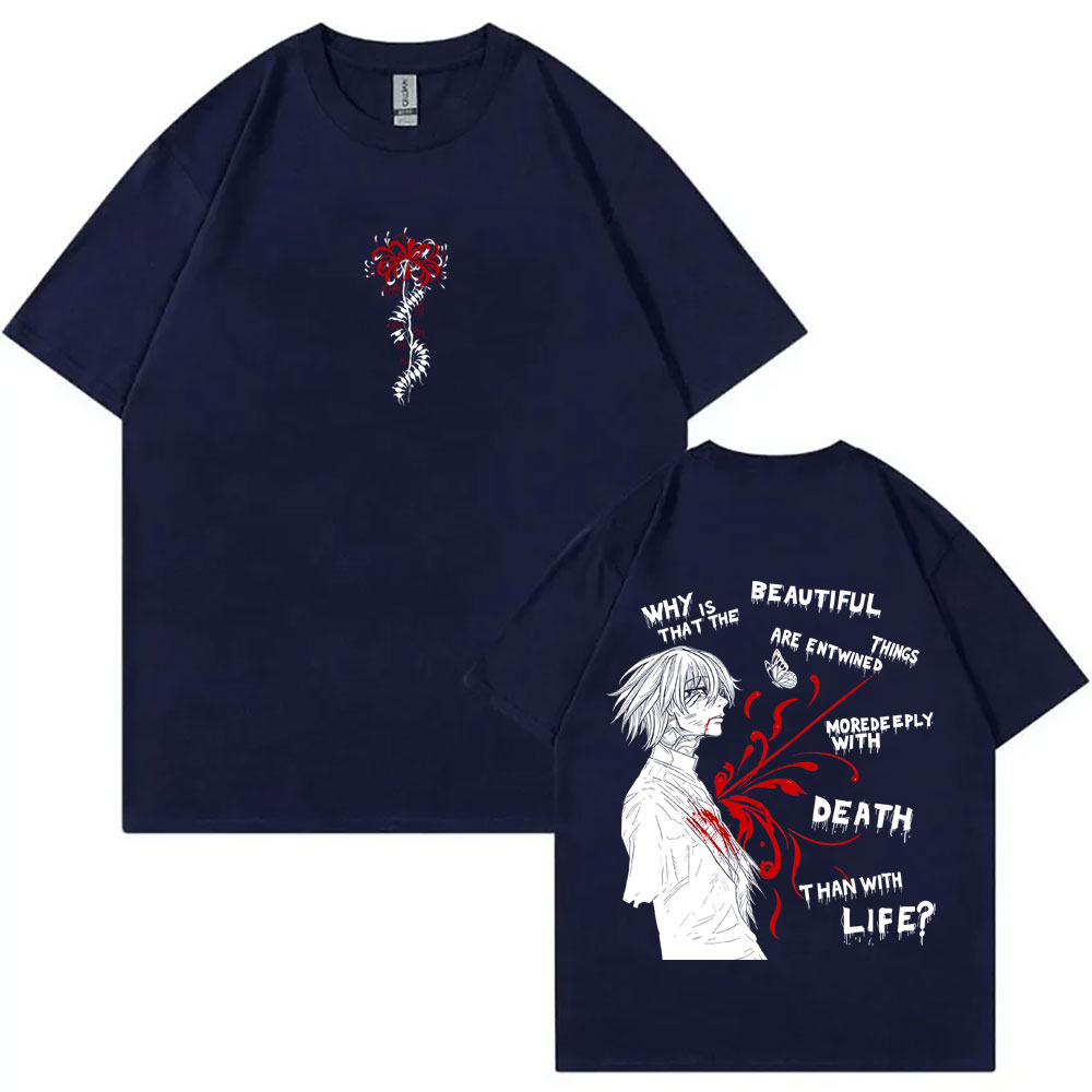 アニメ「東京喰種」のスパイダーリリーTシャツ。ユニセックス、 - Vintage Ken Fashion のレビューと価格