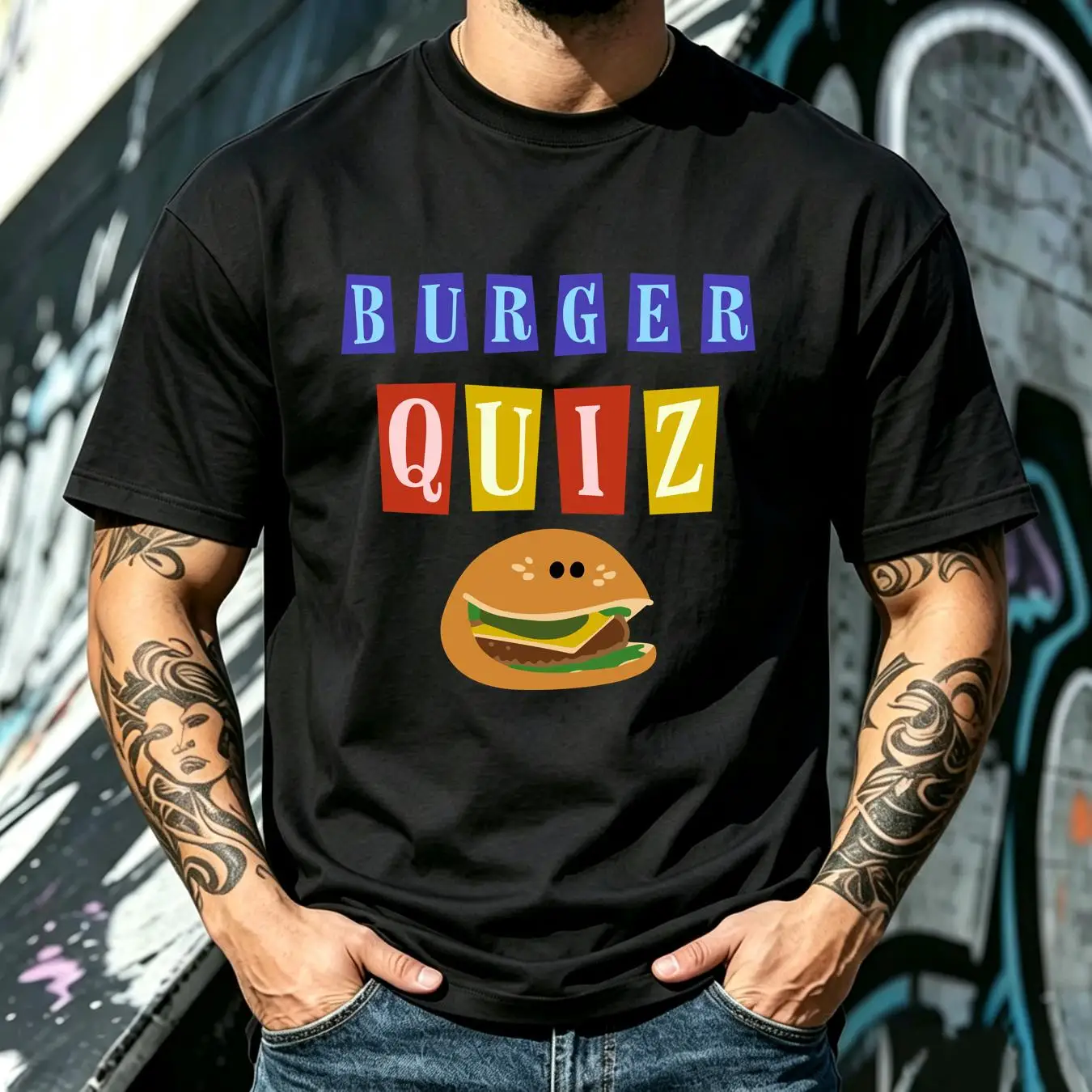 洗い加工Tシャツ、バーガークイズ、新ロゴ、クラシックなヴィン - Vintage Fashion Quiz のレビューと価格