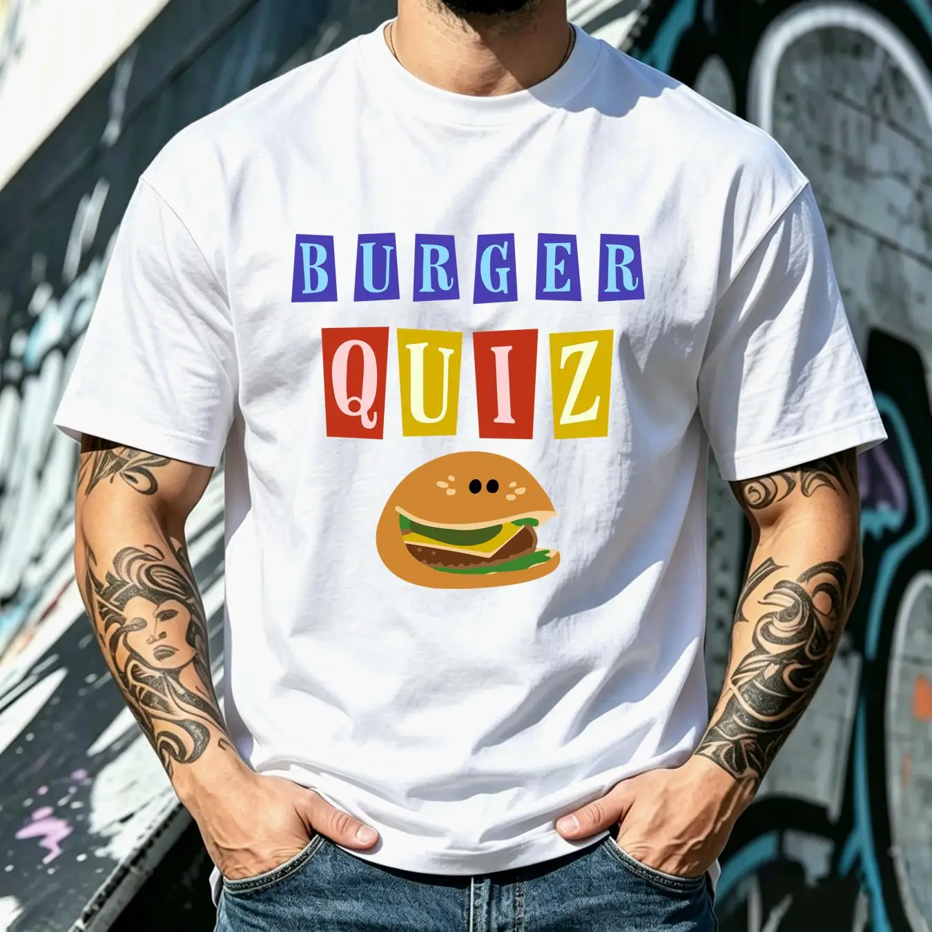 洗い加工Tシャツ、バーガークイズ、新ロゴ、クラシックなヴィン - Vintage Fashion Quiz のレビューと価格
