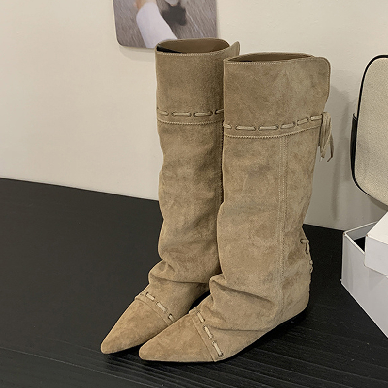 Liyke ファッションデザイン巾着レースアップニーハイブー - Vintage Fashion Style のレビューと価格