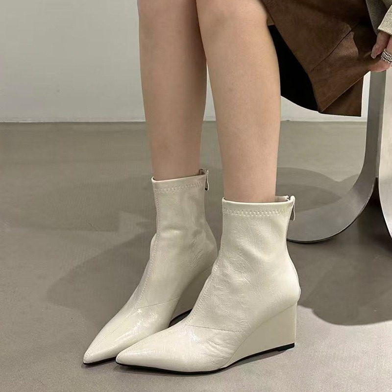 秋冬ヴィンテージウェゲスヒール女性アンクルブーツファッション - Vintage Fashion Online のレビューと価格