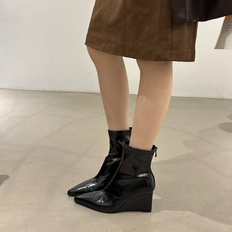 秋冬ヴィンテージウェゲスヒール女性アンクルブーツファッション - Vintage Fashion Online のレビューと価格