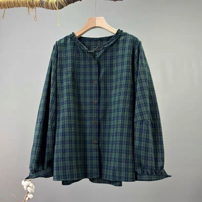 2026年日本のファッション女性用チェックシャツ、100%コ - Vintage Fashion In Japan のレビューと価格