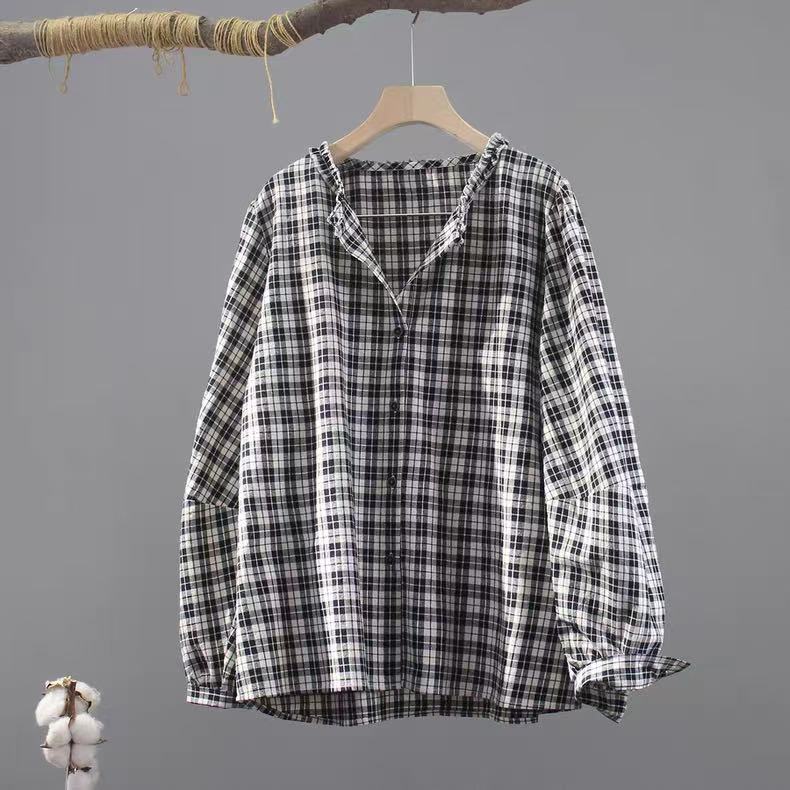2026年日本のファッション女性用チェックシャツ、100%コ - Vintage Fashion In Japan のレビューと価格