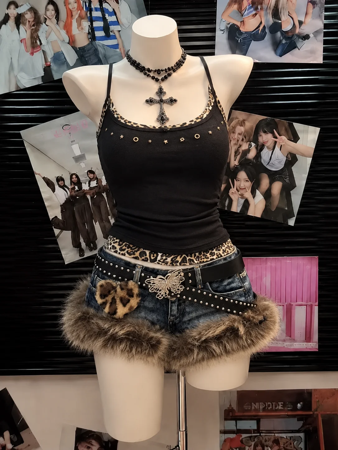 レディース パンク サブカルチャー Y2K 2点セット クロ - Vintage Fashion Retro Outfit のレビューと価格