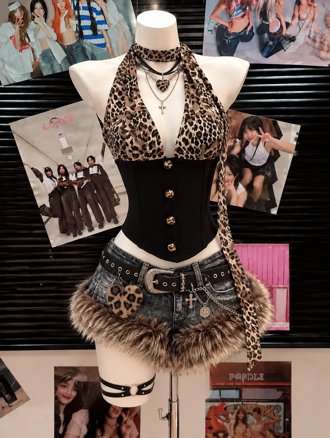 レディース パンク サブカルチャー Y2K 2点セット クロ - Vintage Fashion Retro Outfit のレビューと価格