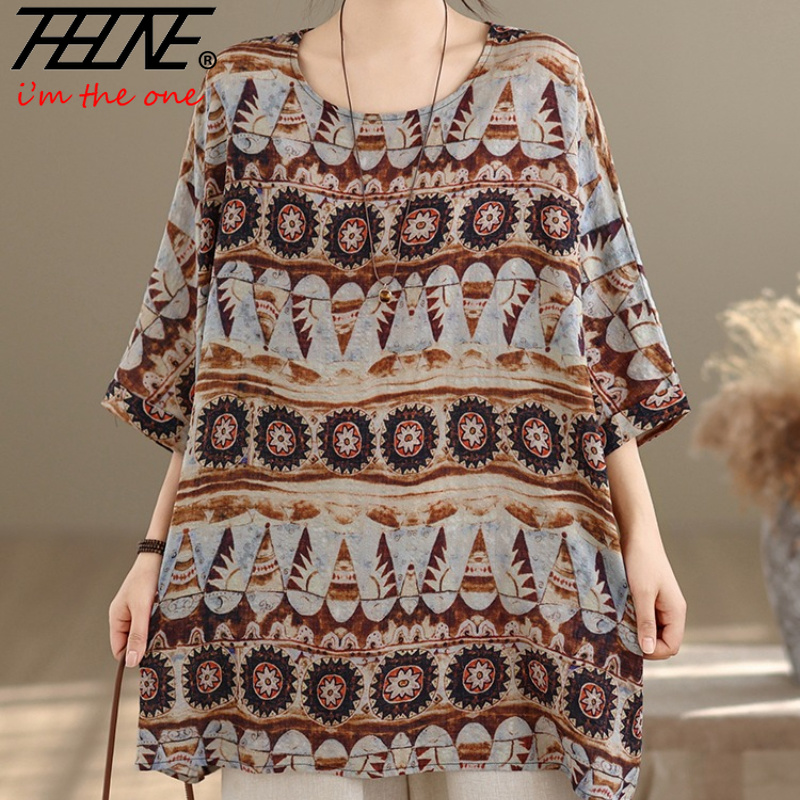 THHONE プラスサイズのファッション夏の女性のブラウスコ - Vintage Fashion Jersey のレビューと価格