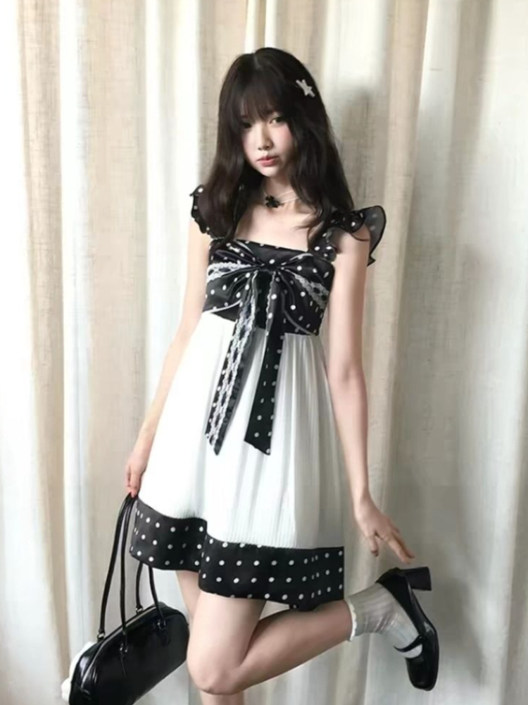 日本のヴィンテージ甘いリボンデザインミニドレス女性シックな  - Vintage Fashion Retro Outfit のレビューと価格