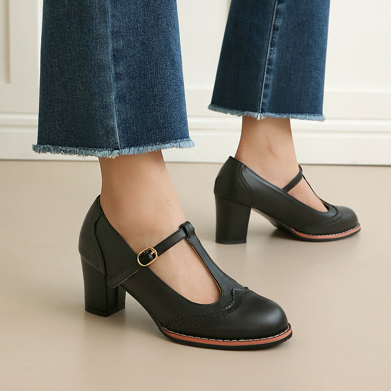レディース メリージェーン パンプス Tストラップ バックル - Vintage Fashion Online のレビューと価格