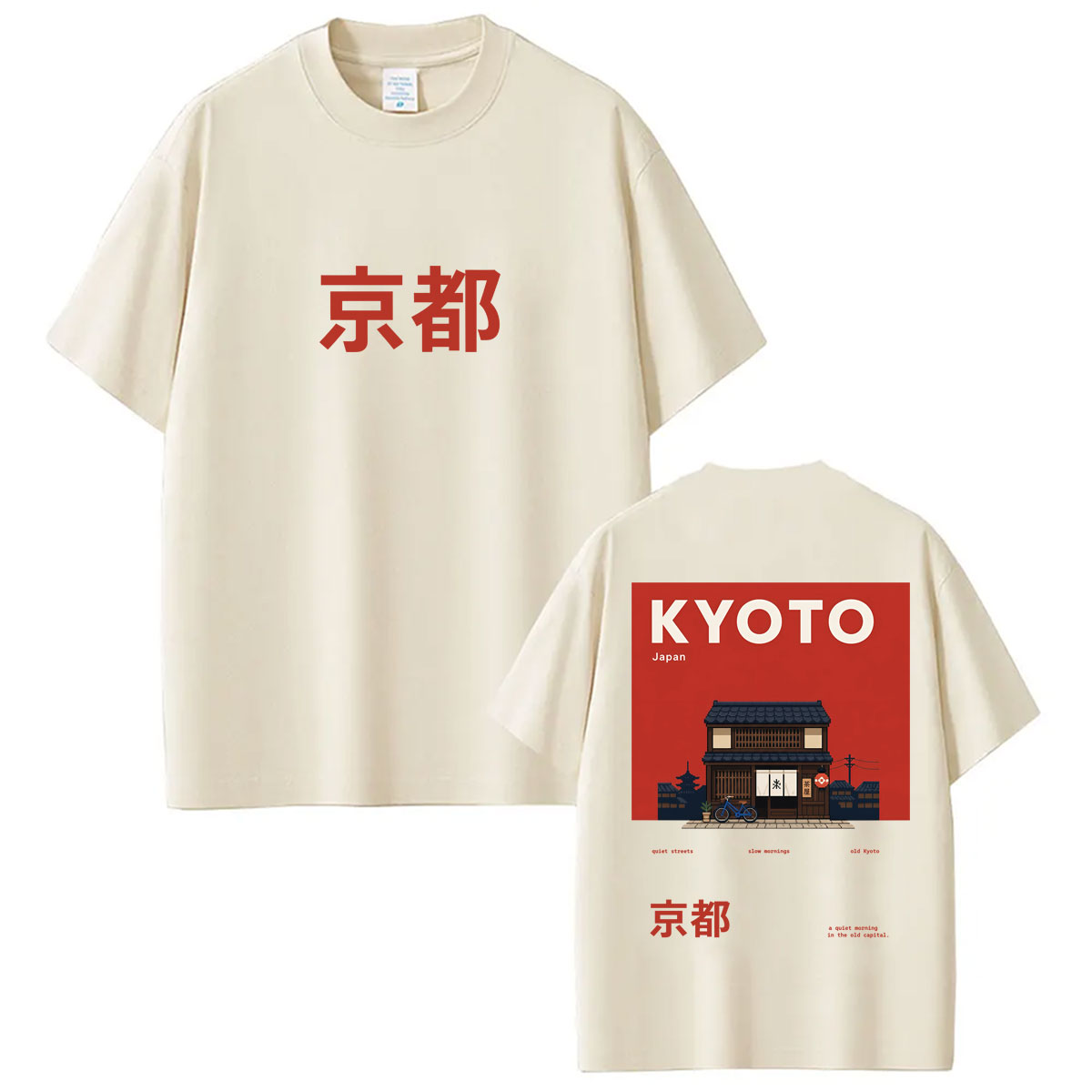 日本のスタイル、京都をモチーフにしたグラフィックTシャツ。メ - Vintage Fashion Kyoto のレビューと価格